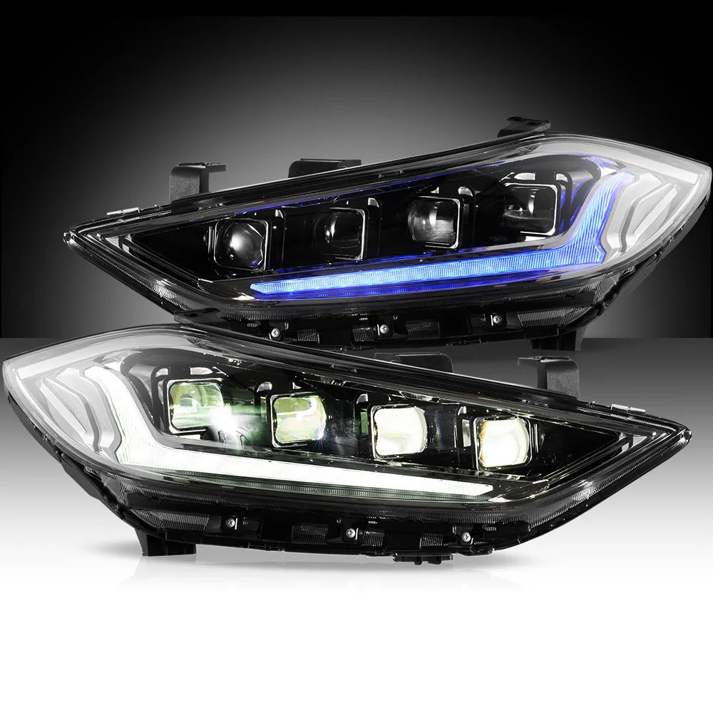 Vland 2017-2018 Hyundai Elantra Full LED Headlights With Sequential Turn Signal Plug and Play Head Lamp Assembly Replacement sayaragear