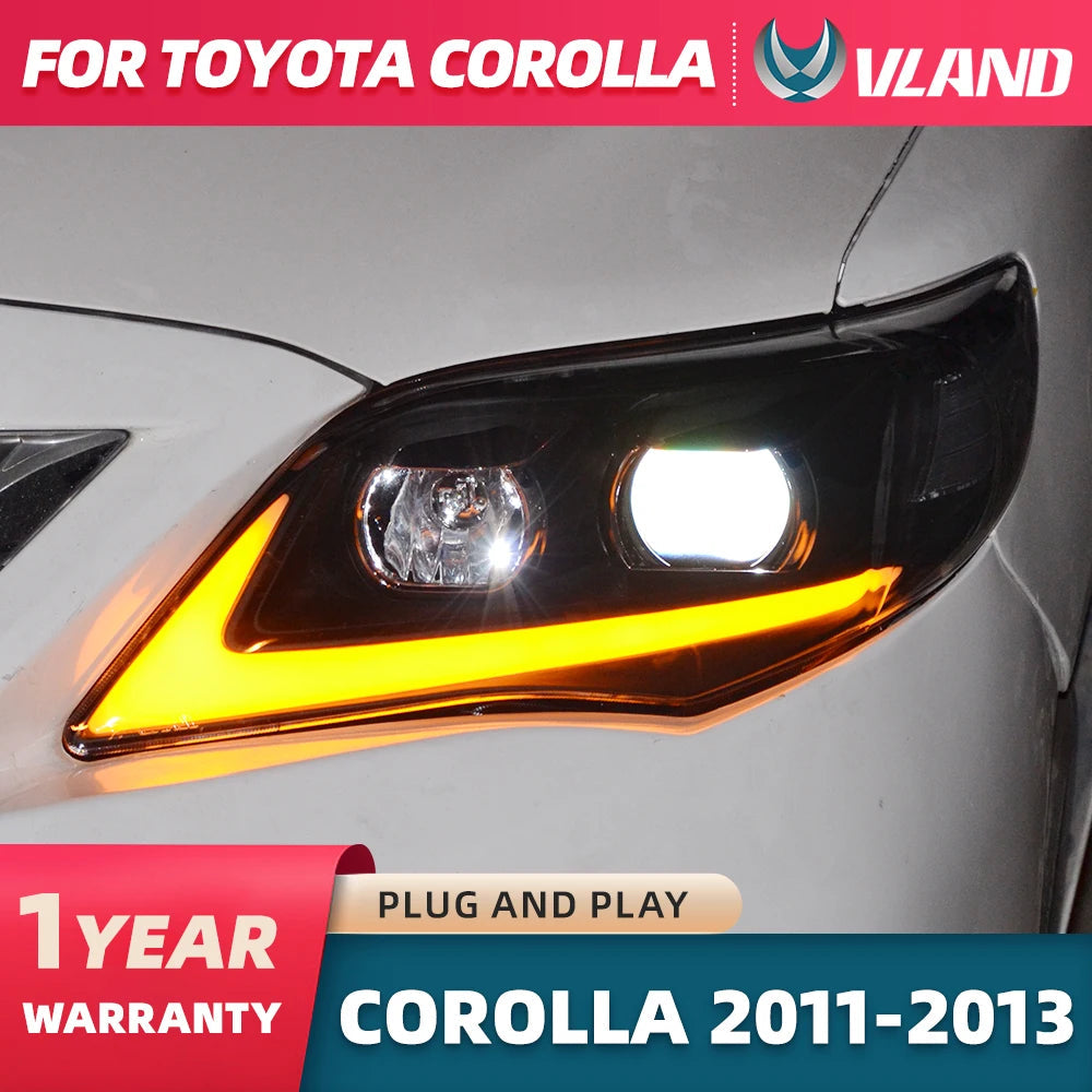 VLAND Led Daytime Running Light For Toyota Corolla 2011 2012 2013 Auto DRL Headlight Front Cover Fog Lamp Car Accessorie sayaragear
