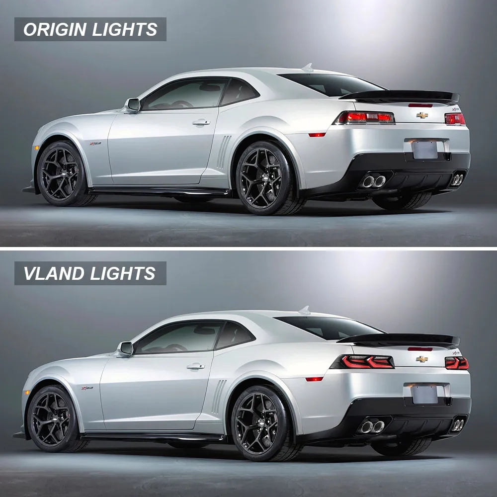 Vland 2014-2015 Camaro 5th Gen Facelift LED Tail Lights with Sequential Turn Signal Rear Lamp Assembly Upgrade sayaragear