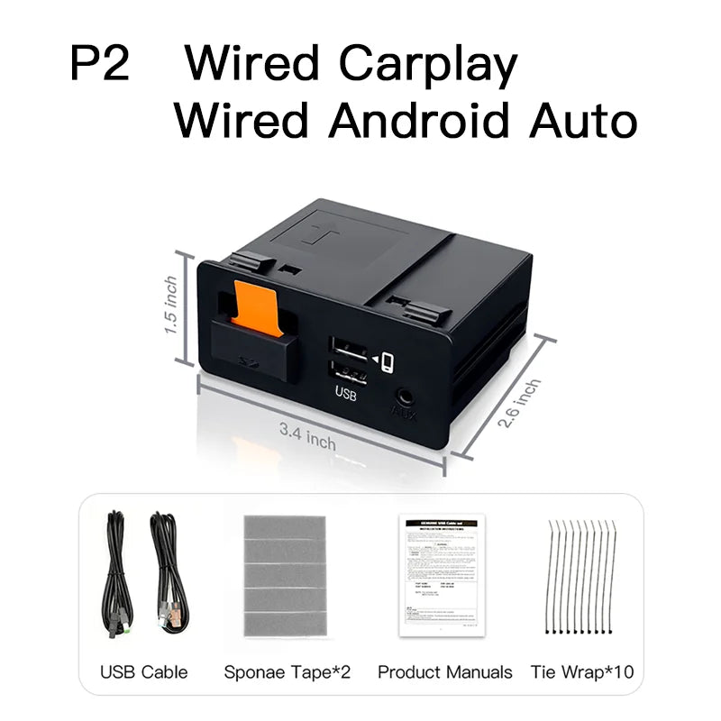 NEW P3 For Wireless Apple CarPlay Android Auto Adapter USB Hub OEM for Retrofit Mazda 2 3 6 CX3 CX5 CX8 CX9 MX5 TK78669U0C Kit sayaragear