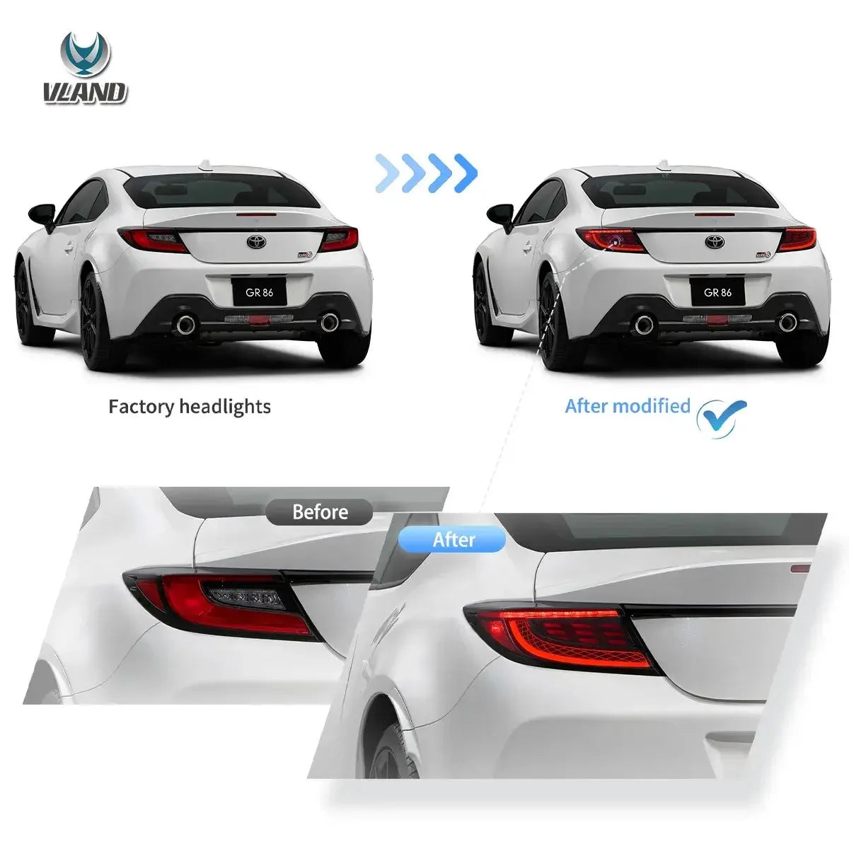 VLAND 2021-2023 GR86/BRZ Tail lights With LED Dynamic Welcome Lighting sayaragear