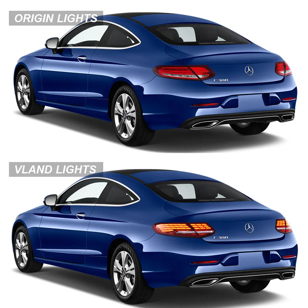 Vland 16-23 C-Class A205 C205 Full LED Tail Lights With Animation Sequential Turn Signal sayaragear