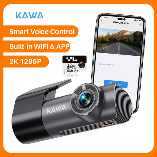 2K Dash Camera For Car DVR Dash Cam In The Car KAWA D5 Video Recorder Emergency Voice Control WiFi APP Monitor WDR Dashcam sayaragear