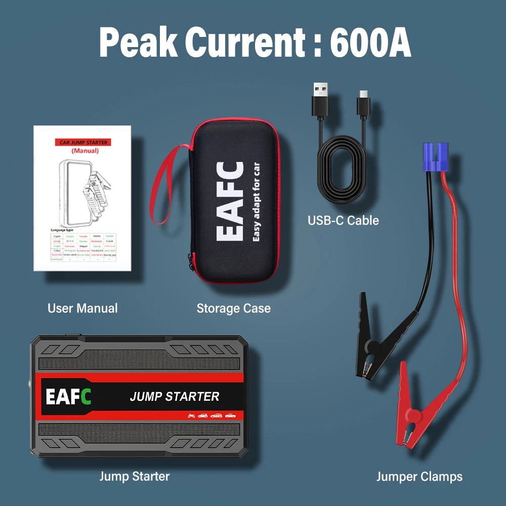 Power Bank 2000A/600A 12V Car Battery Jump Starter Portable Charger Petrol Diesel Auto Starting Device Booster Emergency Starter sayaragear