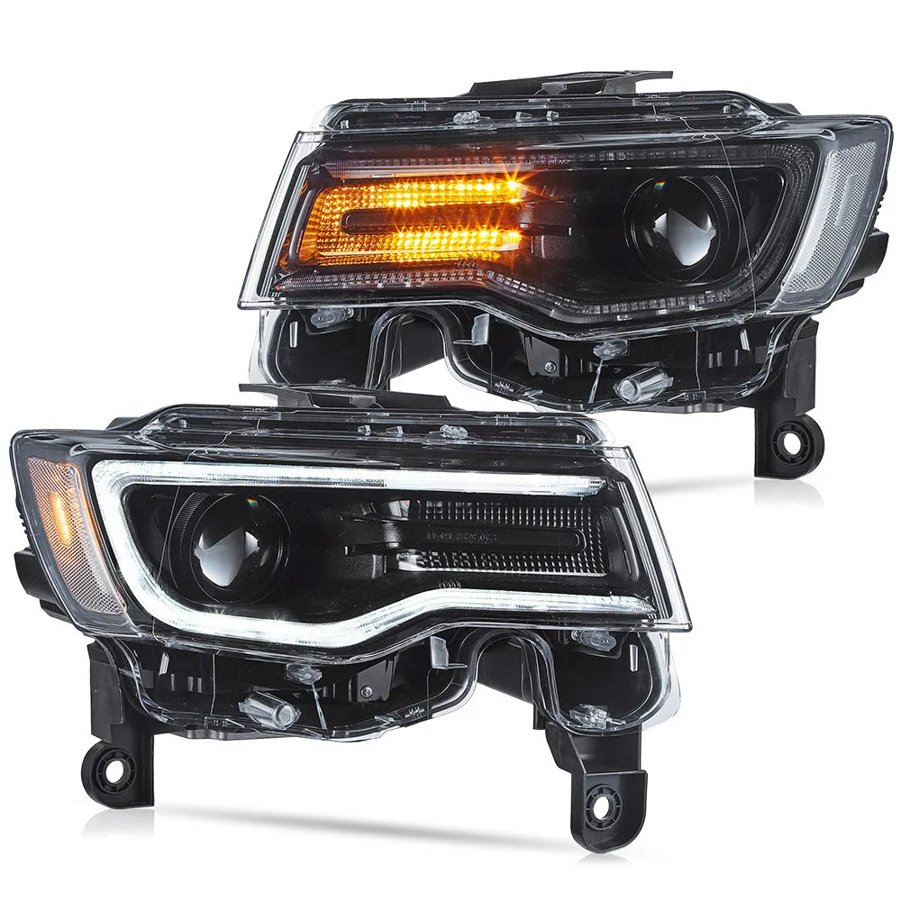 Vland 2014-2022 Grand Cherokee (WK2) LED Headlights With Startup Animation/ Blue DRL sayaragear