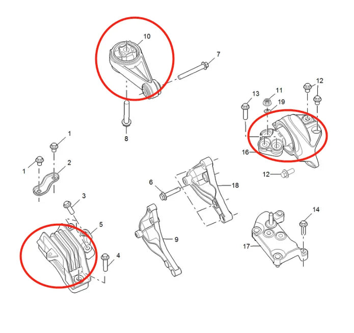 Original 30064476 30058273 30053773 10080988 Engine mount Transmission mount engine mounting bracket For SAIC MG RX5 HS GS 2.0T - sayaragear