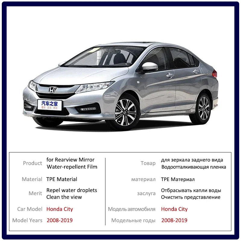 for Honda City 2008~2019 GM2 GM3 GM6 Full Cover Anti Fog Film Rearview Mirror Rainproof Clear Anti-fog Films Car Accessories sayaragear