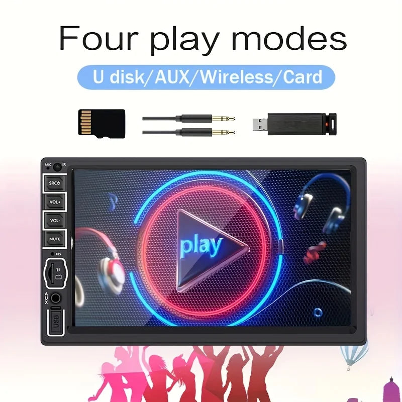 7inch HD Double Din Car Stereo Radio MP5 Player with Steering Wheel Remote Support Mirror Link B-T Touch Screen USB TF FM AUX sayaragear