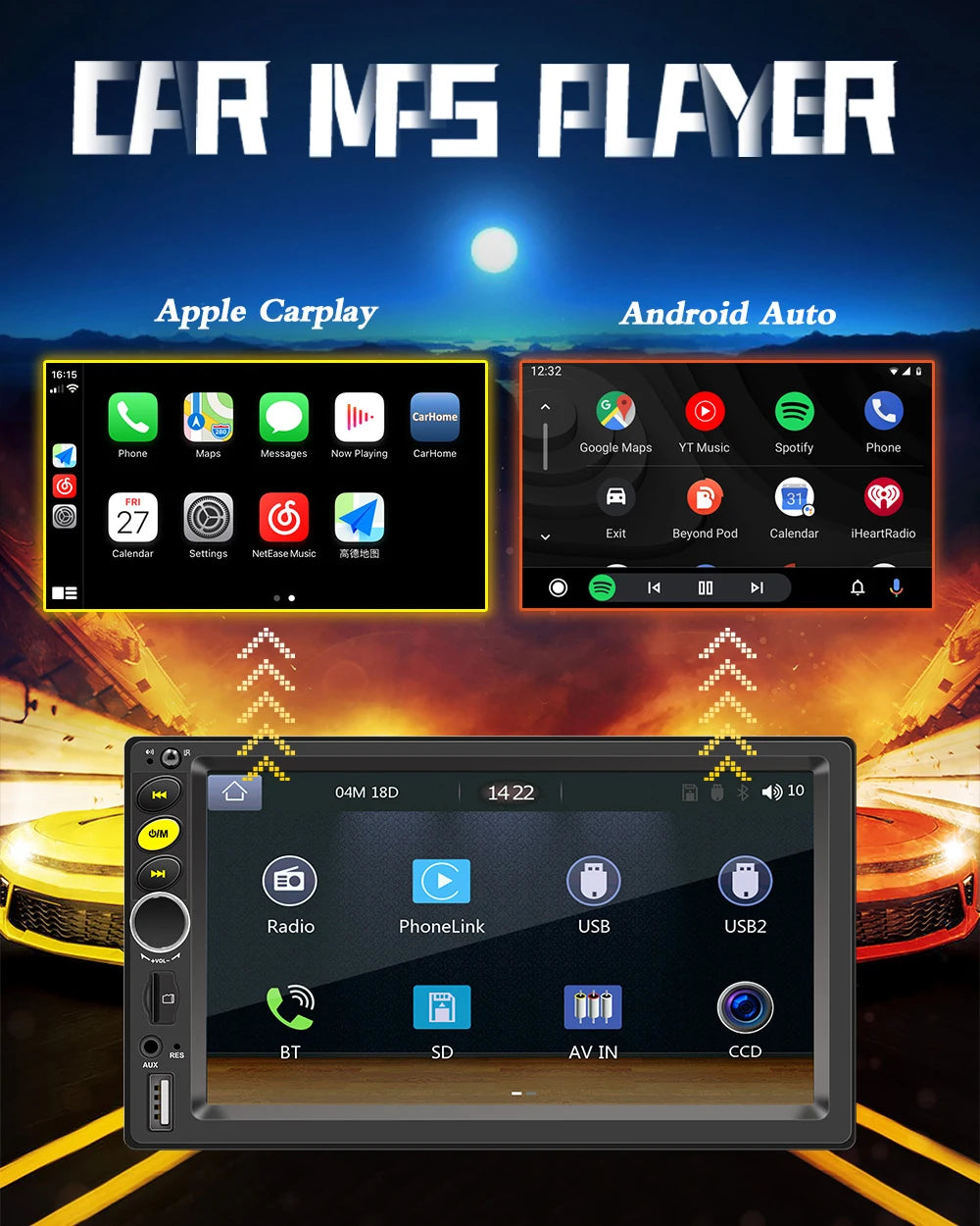 7/9/10 inch Universal Android 13 Car Radio 32G/64G Autoradio android 2 Din car radio GPS BT Central Multimedia Smart car systems sayaragear