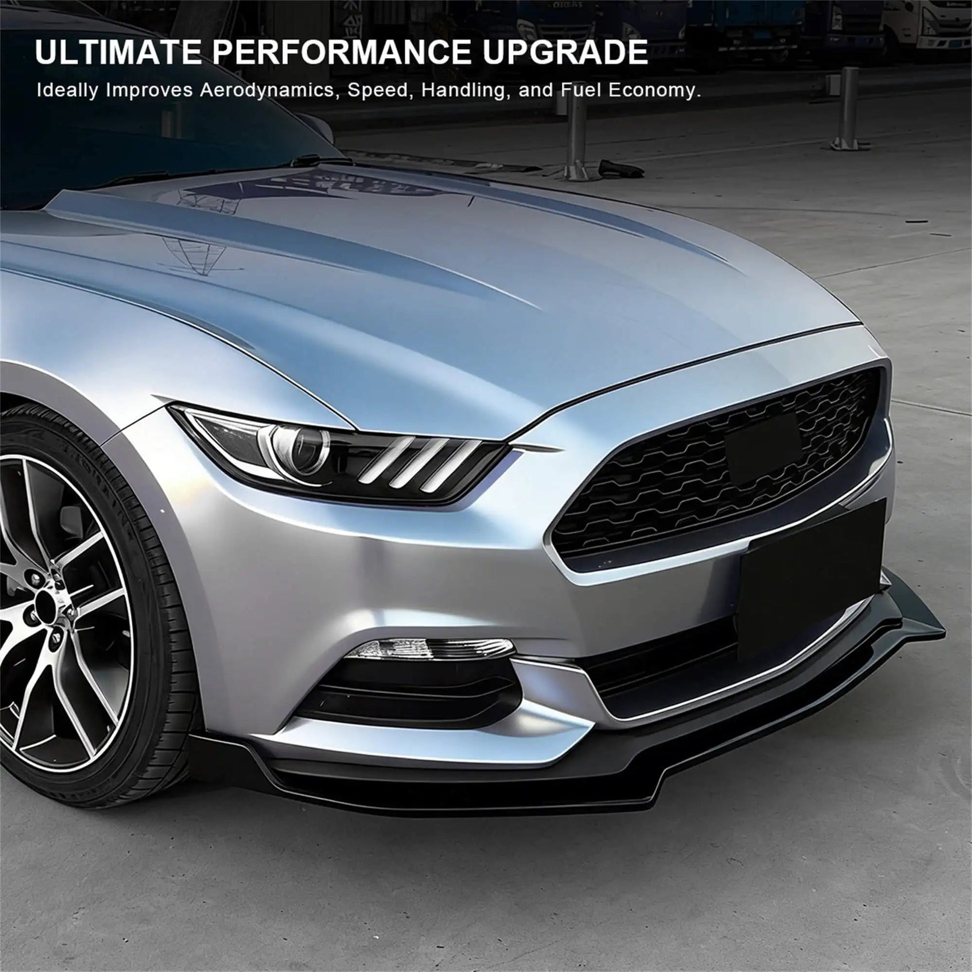 Vland 2015-2017 Mustang GT Performance Style Front Bumper Lip Chin Spoiler Splitter Black sayaragear