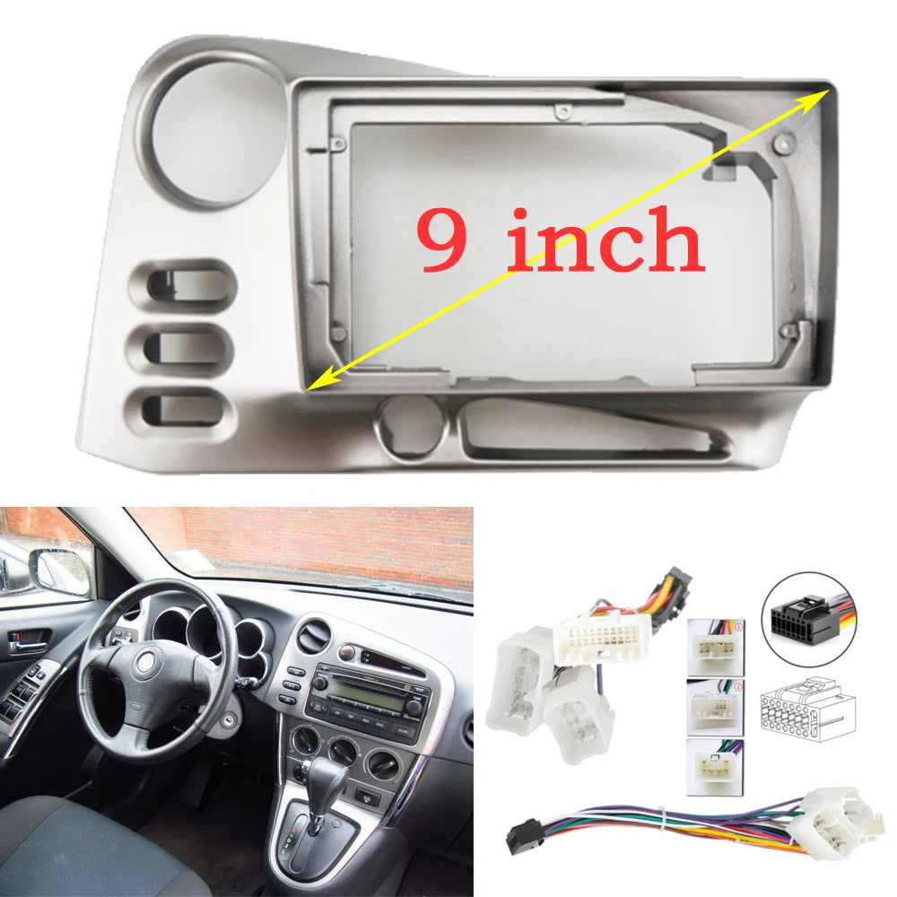 9 Inch Car Frame Fascia Adapter Android Radio Dash Fitting Panel Kit For Toyota Matrix 2 E140 Pontiac Vibe sayaragear