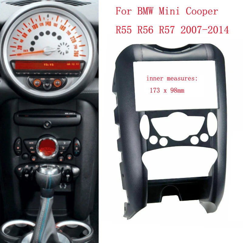 2 Din Car Radio DVD Player Fascia Frame for-BMW Mini Cooper R55 R56 R57 Trim Panel Installation Kit sayaragear