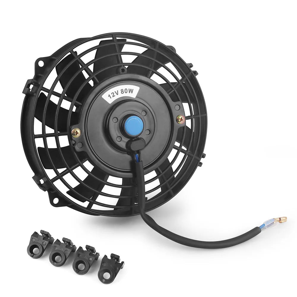 Universal 7/10/12/14 Inch 12V 80W 2100RPM Car Air Conditioning Electronic Radiator Cooling Fan Blade Electric Cool MountingKit sayaragear