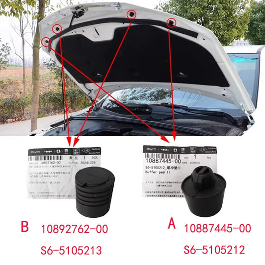 2PCS/SET Front Hood Rubber Buffer for BYD S6 S7 TANG Rubber Hood Damping Car Accessories sayaragear