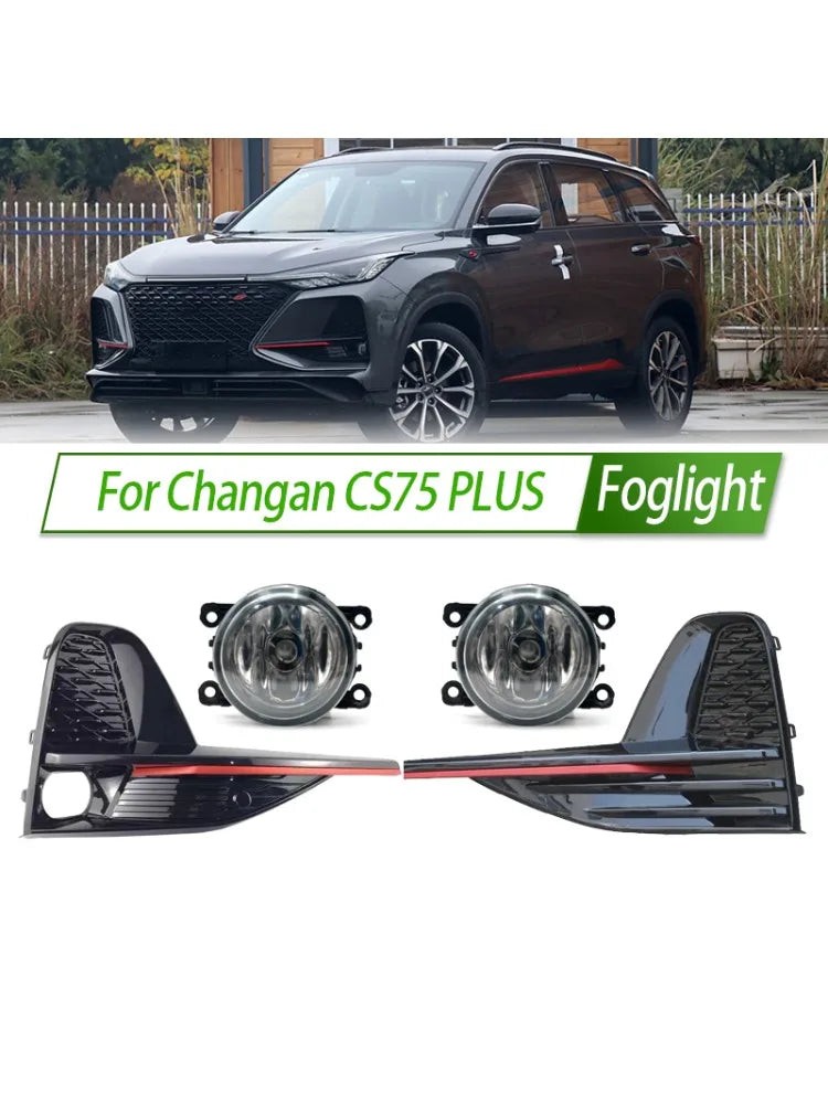 For Changan CS75 PLUS Foglight Fog Light Assembly LED/ Halogen Front Bumper Fog Lamp Kit Replacement with Waterproof Housing sayaragear