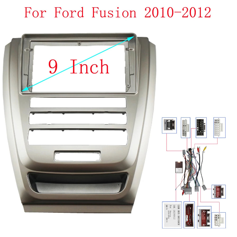 HAOCHEN 2 DIN 9 Inch Car Frame Fascia Adapter Decoder Android Radio Dash Fitting Panel Kit For Ford Fusion 2010-2012 sayaragear