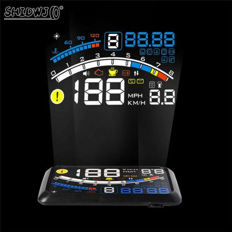 Digital HUD Speedometer Performance LCD Display HUD Display Car General OBD2 Driving Computer Car Speed Reflective Car Display sayaragear