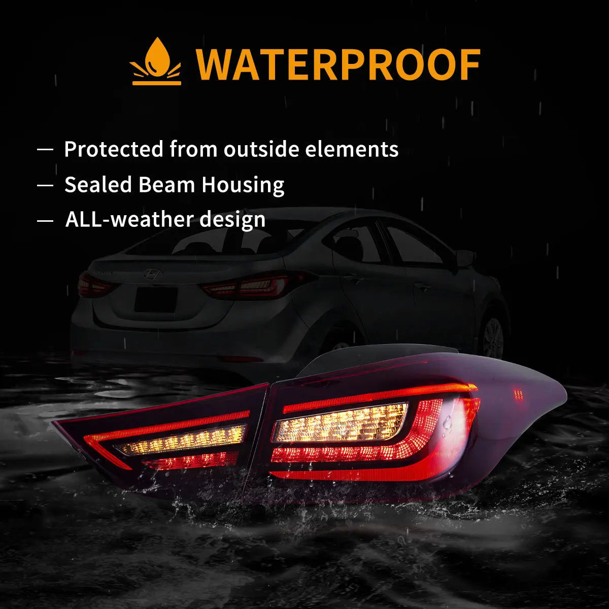 Vland 11-16 Elantra 5th Gen (MD/UD) LED Tail Lights With Sequential Turn Signal sayaragear