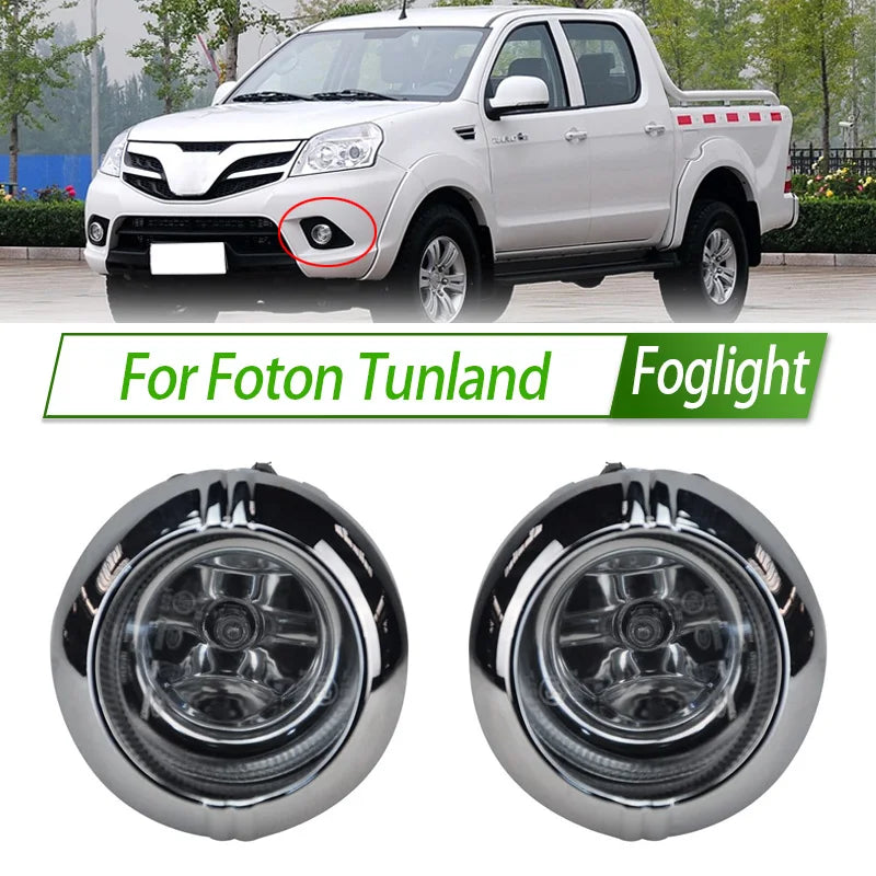 For Foton Tunland Foglight Car Fog Light Assembly LED/ Halogen Front Bumper Fog Lamp Kit Replacement with Waterproof Housing sayaragear