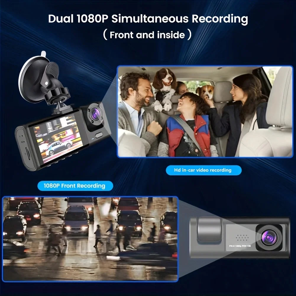 1080P Dual camera Dash Cam for cars,Front And Inside,car camera with IR Night Vision,Loop Recording,wide angle Car DVR Came sayaragear