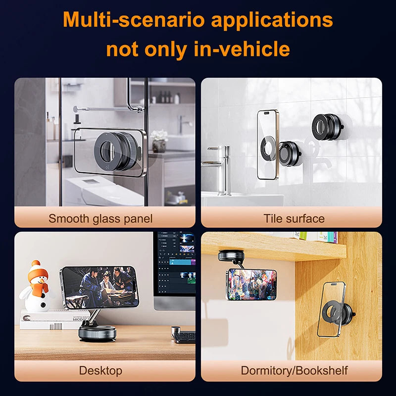 New Magnetic Vacuum Phone Bracket 360° Adjustable Holder Strong Suction Cup Navigation Design Car Universal Stand Holder 2026 sayaragear
