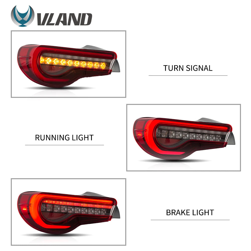 VLAND Tail Lights Assembly For Toyota 86 2012-UP Tail Lamp For Subaru BRZ/Scion FRS 2012-2019 With Moving Turn Signal Light sayaragear
