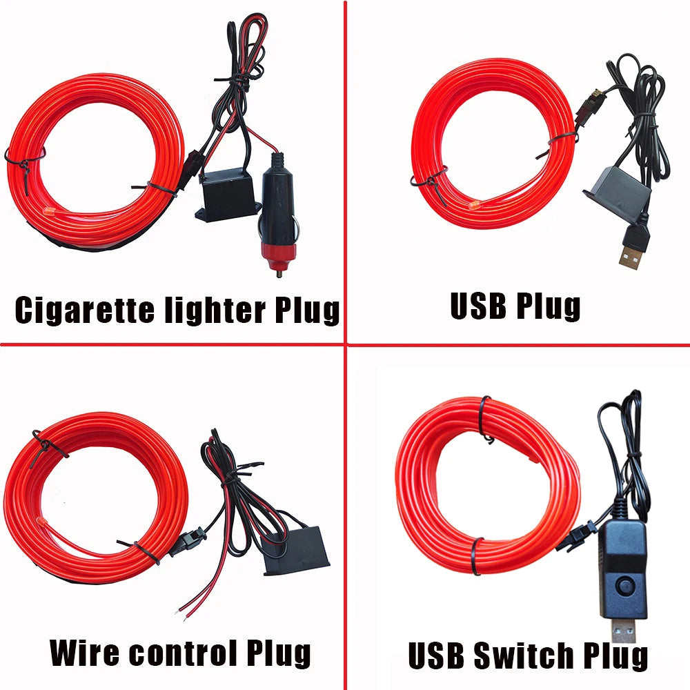 Car Interior Decorative Lamps Strips Atmosphere Lamp Cold Light Decorative Dashboard Console Auto LED Ambient Lights 1/2/3/4/5M sayaragear