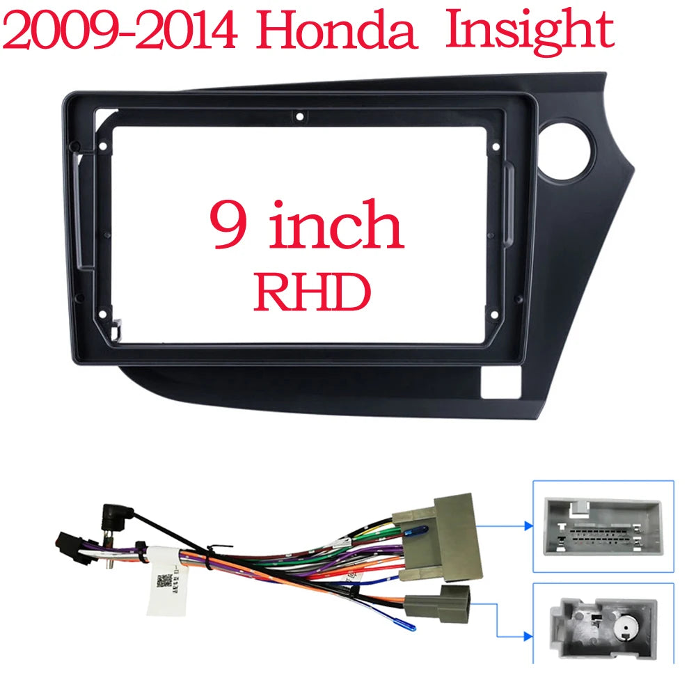 9 Inch 2DIN Android Car Radio Fascia Frame For HONDA INSIGHT 2009 2010 2011 2012 2013 2014 With Cable Dash Fitting Panel Kit sayaragear