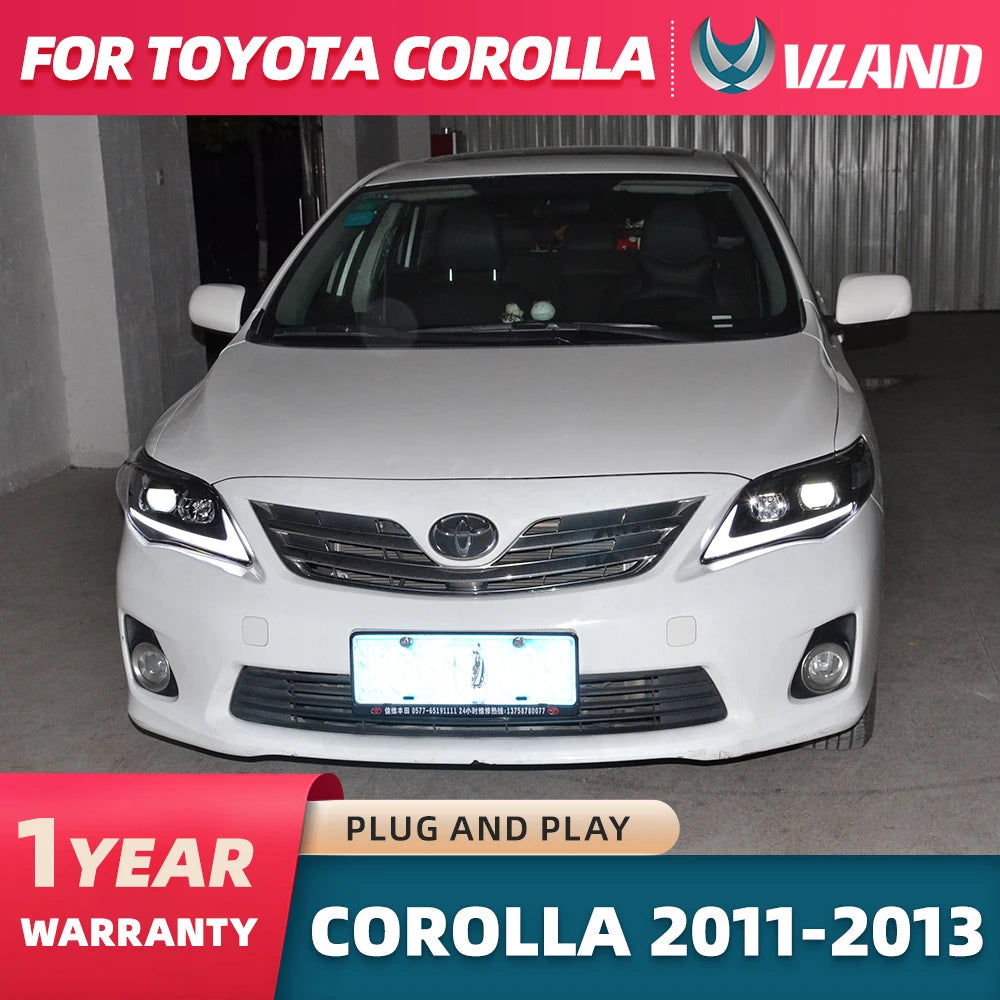VLAND Led Daytime Running Light For Toyota Corolla 2011 2012 2013 Auto DRL Headlight Front Cover Fog Lamp Car Accessorie sayaragear