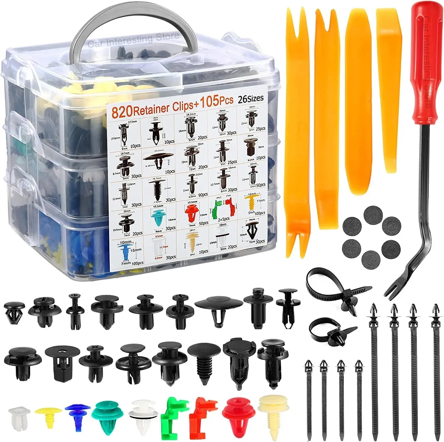 800pcs-100Pcs Car Fastener Clip Kit Fender Rivet Plastic Clips Auto Body Push Retainer Pin Rivet Bumper Door Trim Panel Repair sayaragear