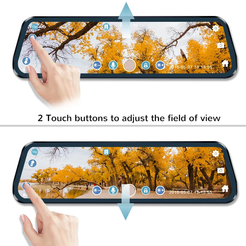 10'' Rearview Mirror Dash Cam Front & Rear 1080P Dual Recording, Backup Camera, 24H Parking Monitor, Night Vision for Cars sayaragear