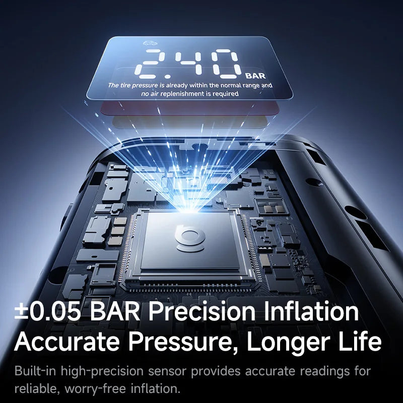 Baseus Wireless Car Air Pump Portable Air Compressor for Car Motorcycles Bicycle Electric Tire Inflator with LCD Digital Display sayaragear