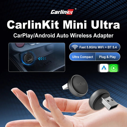 2025 CarlinKit Mini Ultra 3 CarPlay Android auto Wireless Adapter for Car infotainment Upgrade BT 5.4GHz Wifi 5.8GHz OTA Upgrade sayaragear