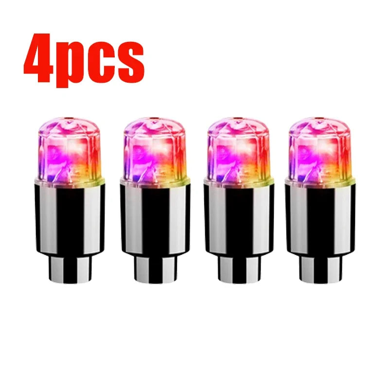 Car Hub Ambient Light Bicycle LED Tire Lights Universal Car Neon Lamp Valve Cover Lights Tire Colorful Flashing Bulb Decoration sayaragear