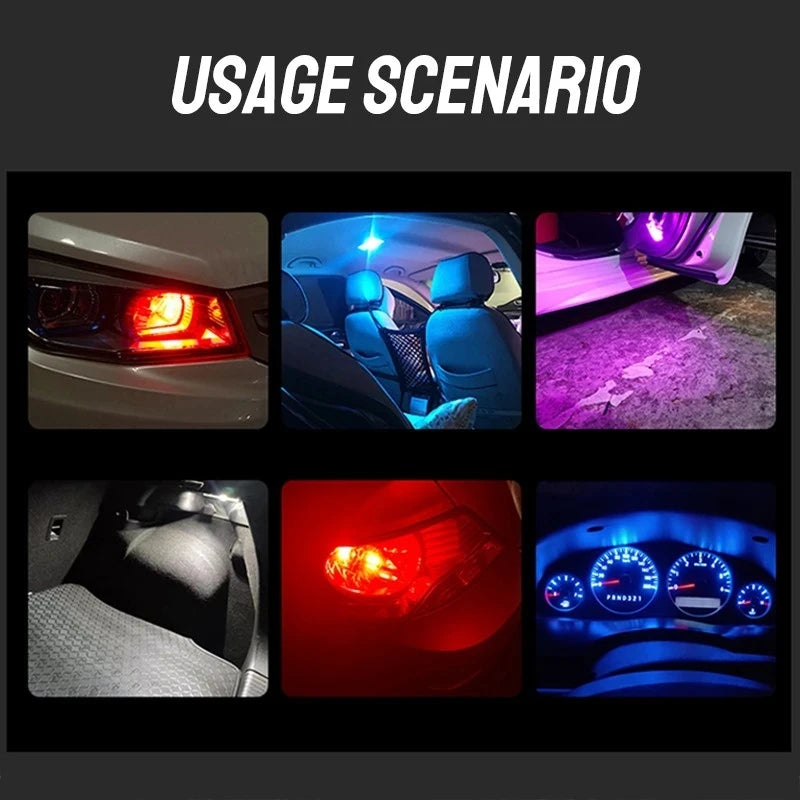 Car LED T10 W5W Canbus Glass COB 6000k Reading Dome Lamp Marker Wedge License PlateLight Bulb 168 194 192 DC 12V White Blue Red sayaragear