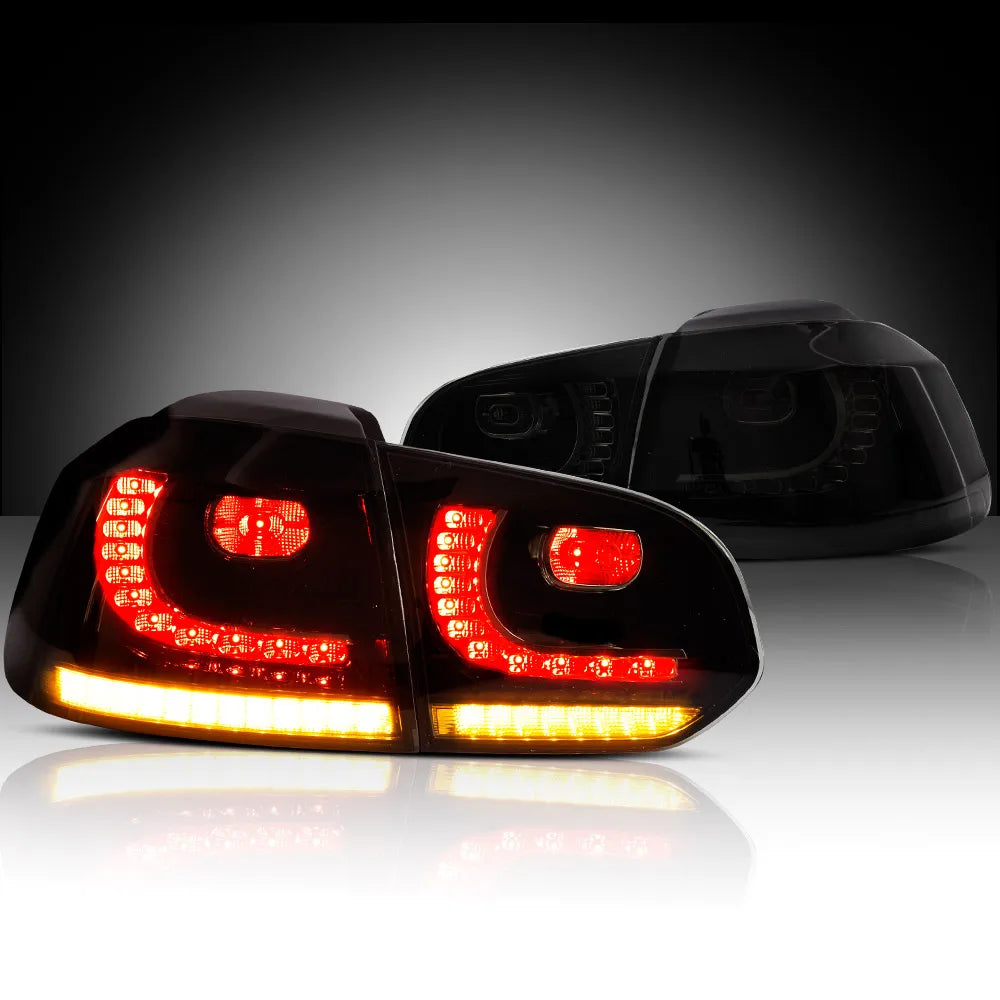 Vland 08-14 Golf 6th Gen Mk6 Hatchback LED Aftermarket Tail Lights With Amber Sequential Turn Signal sayaragear