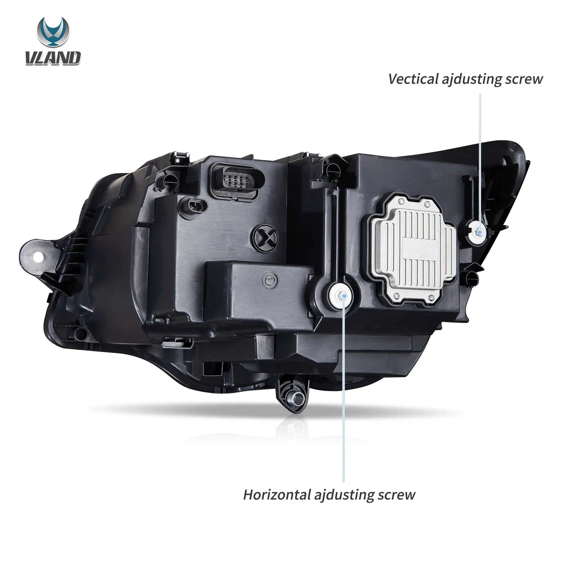 VLAND LED Dual Beam Projector Headlights Black Fit 2019-2024 VW Transporter T6.1 Facelift Headlamps sayaragear