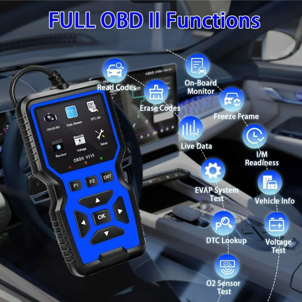 Check Engine System V519 Battery Tester Car OBD2 Code Reader OBD II EOBD Scanner Fault Code Clear Car Diagnostic Tools sayaragear