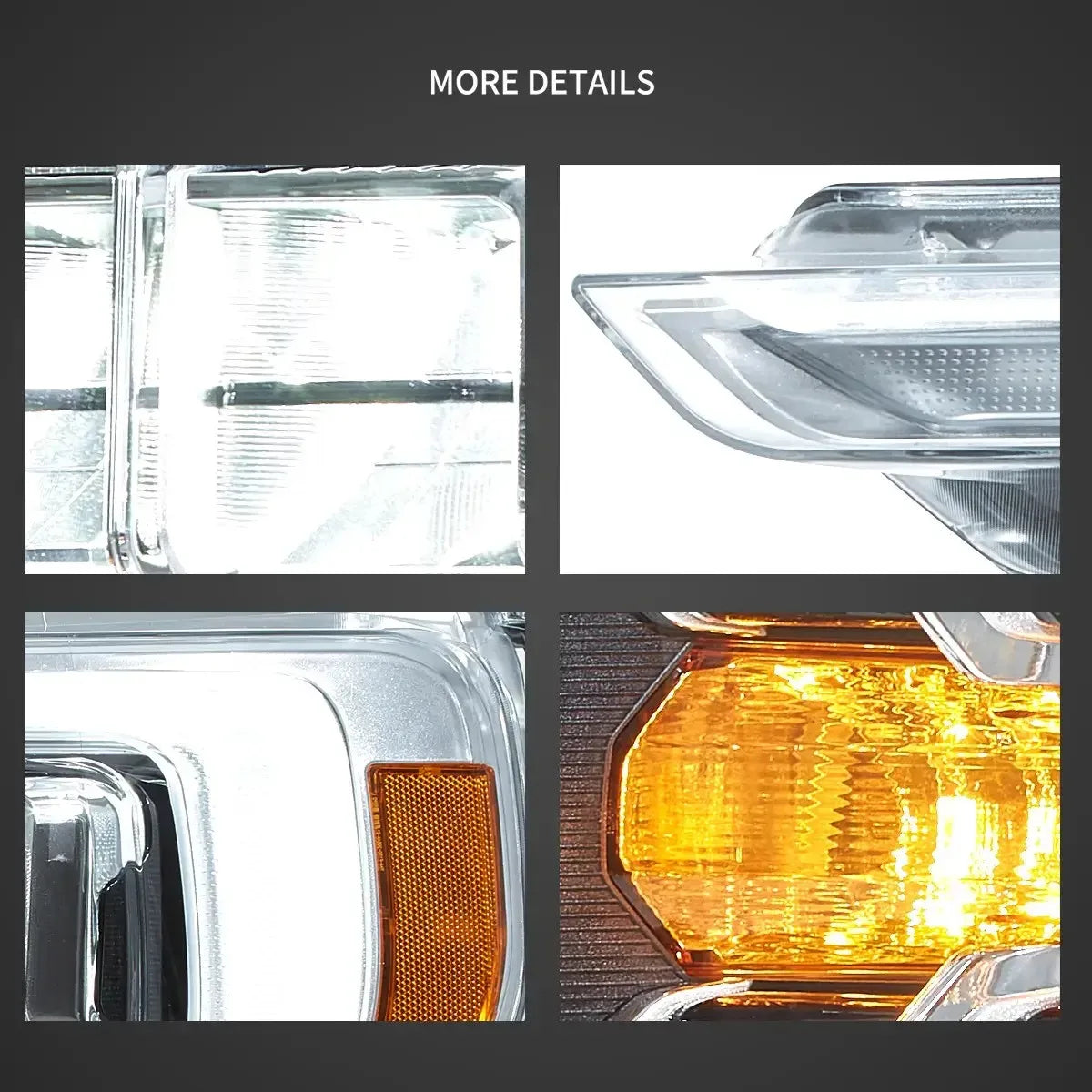 Vland 21-23 F150 14th Gen LED Reflection Bowl HeadLights Chrome with High-Quality Illumination sayaragear
