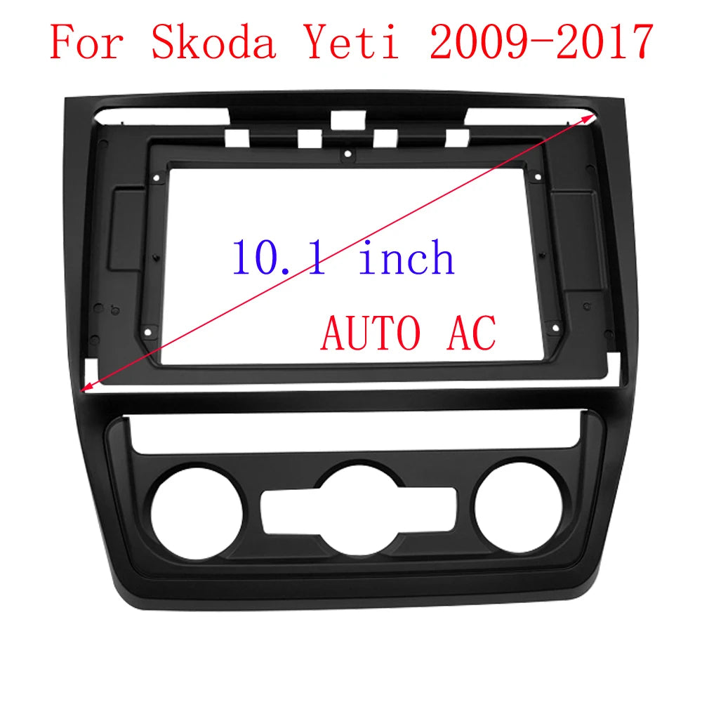 Car Radio Fascias Frame For Skoda Yeti 2009-2017 10 inch Stereo Panel Harness Power Cable Adapter Canbus Decoder Mount Kit sayaragear