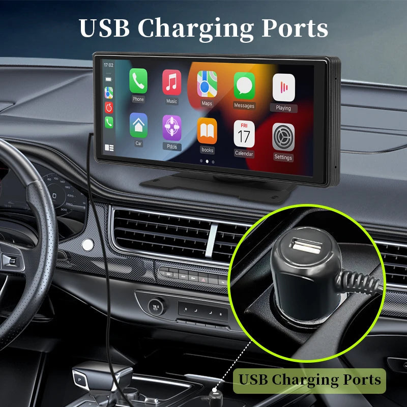10.26"  Car Mirror Radio Multimedia Video Player Universal Wireless Carplay Android Auto Screen With Bluetooth AUX USB sayaragear