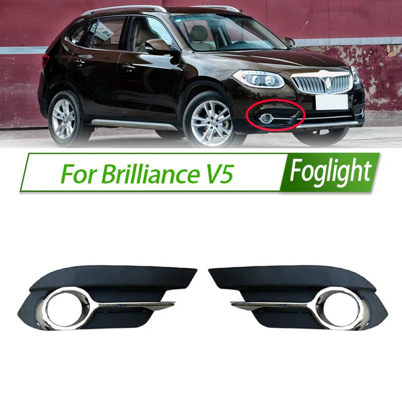For Brilliance V5 Front Bumper Fog Light Cover Foglight Fog Lamp Foglamp Frame Lid Housing Trim sayaragear