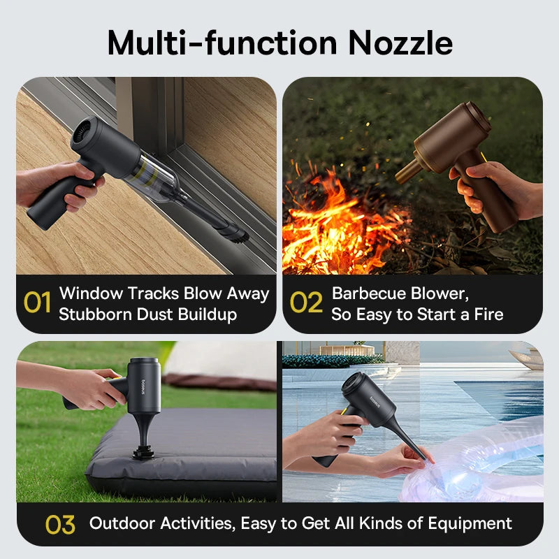 Baseus Car Vacuum Cleaner Wireless Air Dust Blower Gun for Car Powerful Portable Car Cleaning Appliance Cordless Vehicle Cleaner sayaragear