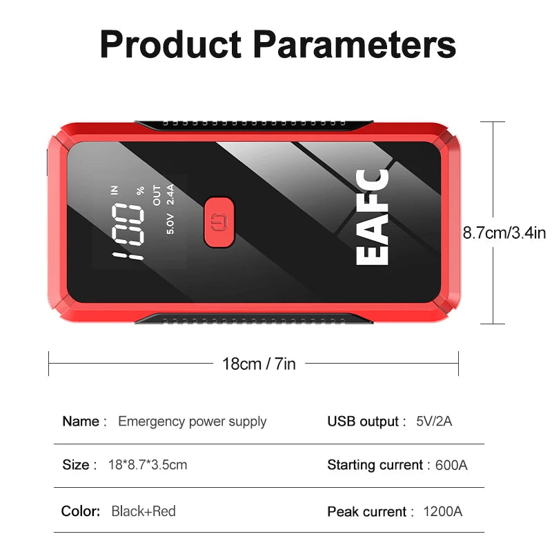 Car Jump Starter 2000A Power Bank Portable Car Battery Charger for 12V Auto Starting Device Petrol Diesel Emergency Booster sayaragear
