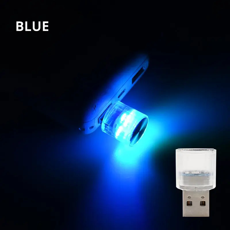 Car Mini USB LED Ambient Light Decorative Atmosphere Lamps for Interior Environment Auto PC Computer Portable Light Plug Play sayaragear