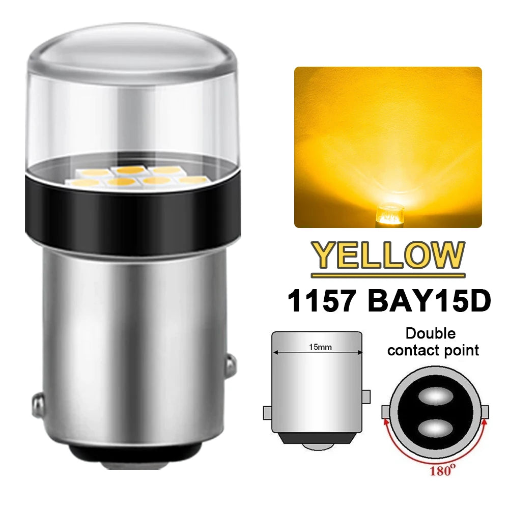 2-10 PCS 1156 BA15S 1157 BAY15D LED Bulbs 12V 3030 Chips 6500K White Super Bright Car Tail Turn Signal Parking Reverse Lights sayaragear