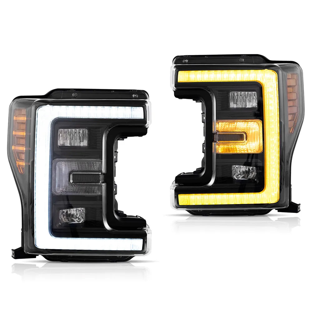 Vland 17-19 F250 F350 F450 F550 Super Duty Full LED Headlights Premium Upgrade sayaragear