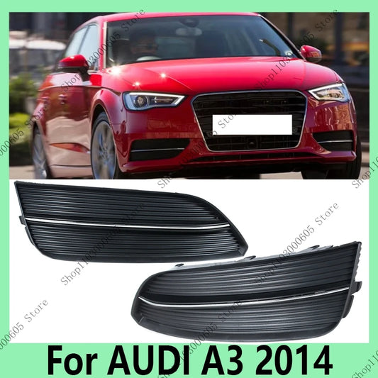 For Audi A3 2014 Automobile Accessories Fog Light Frame Protection Cover Grille Decorative Frame 8V38076819B9 8V38076829B9 - sayaragear