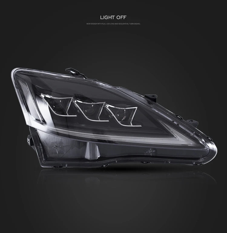 VLAND Headlamp Car Assembly For LEXUS  IS250 Headlight IS350 IS300 2006-2012 IS220d/IS F Clear Lamplight With Moving Turn Signal sayaragear