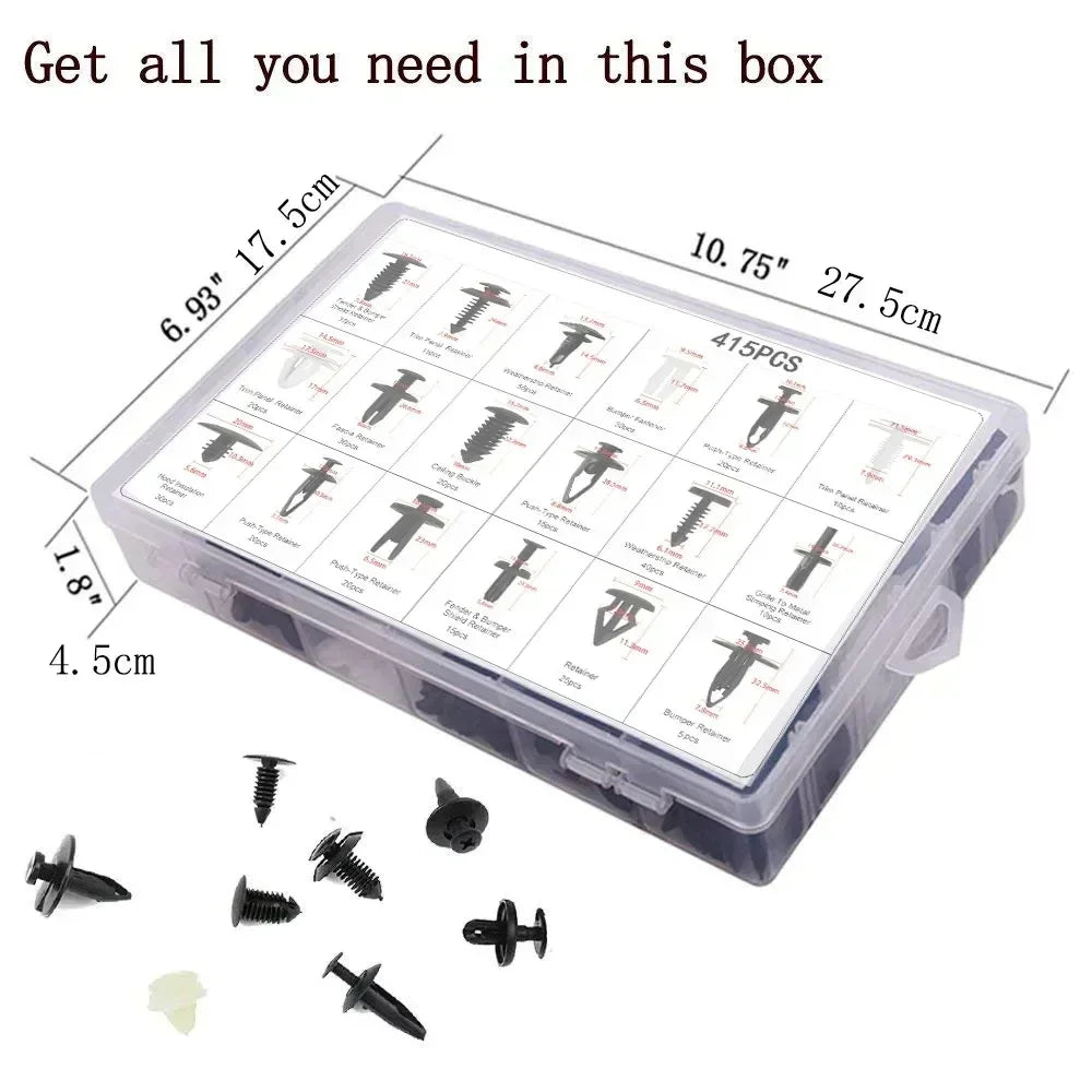 800pcs-100Pcs Car Fastener Clip Kit Fender Rivet Plastic Clips Auto Body Push Retainer Pin Rivet Bumper Door Trim Panel Repair sayaragear